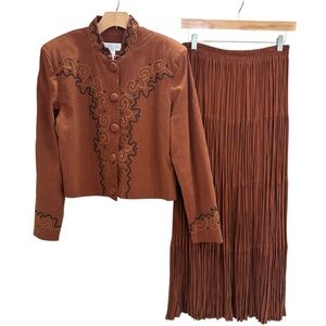 Vintage Oxford Western Broomstick Skirt and Jacket Medium Made In USA